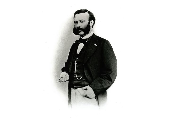Portrait Henry Dunant, Geschaeftsmann und Philanthrop, Begruender der Internationalen Rotkreuzbewegung